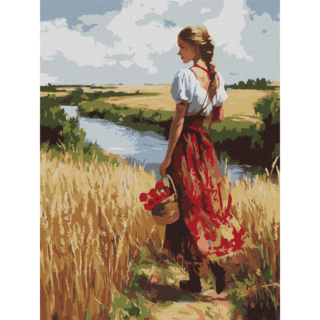 Набір для розпису по номерах Ideyka Українка та лани КНО8486 30x40 см (MTT-193454) Набір для розпису по номерах Ideyka Українка та лани КНО8486 30x40 см (MTT-193454)