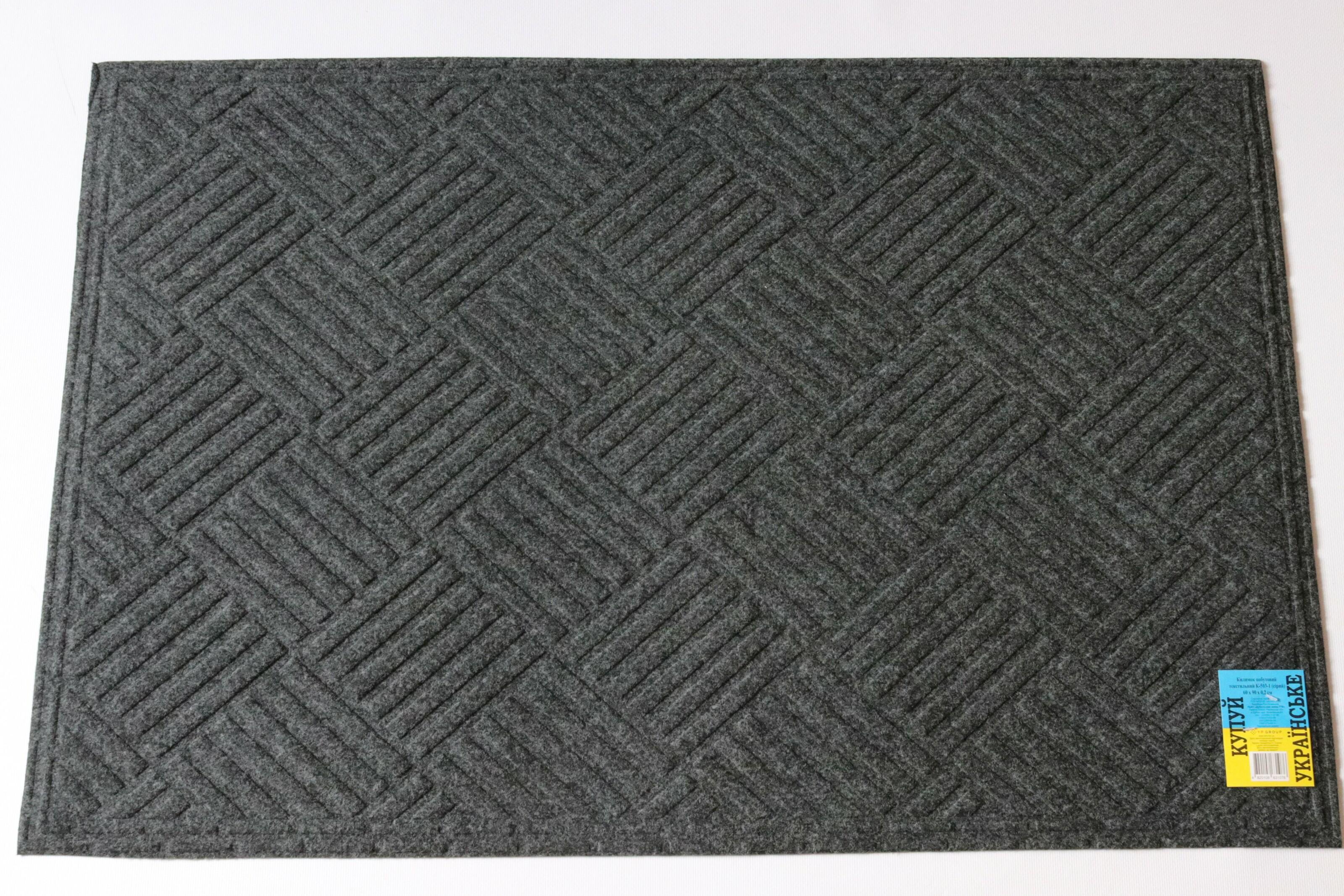 Коврик бытовой текстильный на резиновой основе 80х120 см (к-504-1/gr)