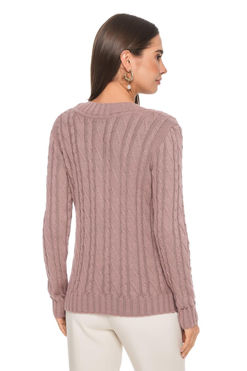 Свитер SVTR с V-образным воротником р. 54-56 Темно-пудровый (4409) - фото 7