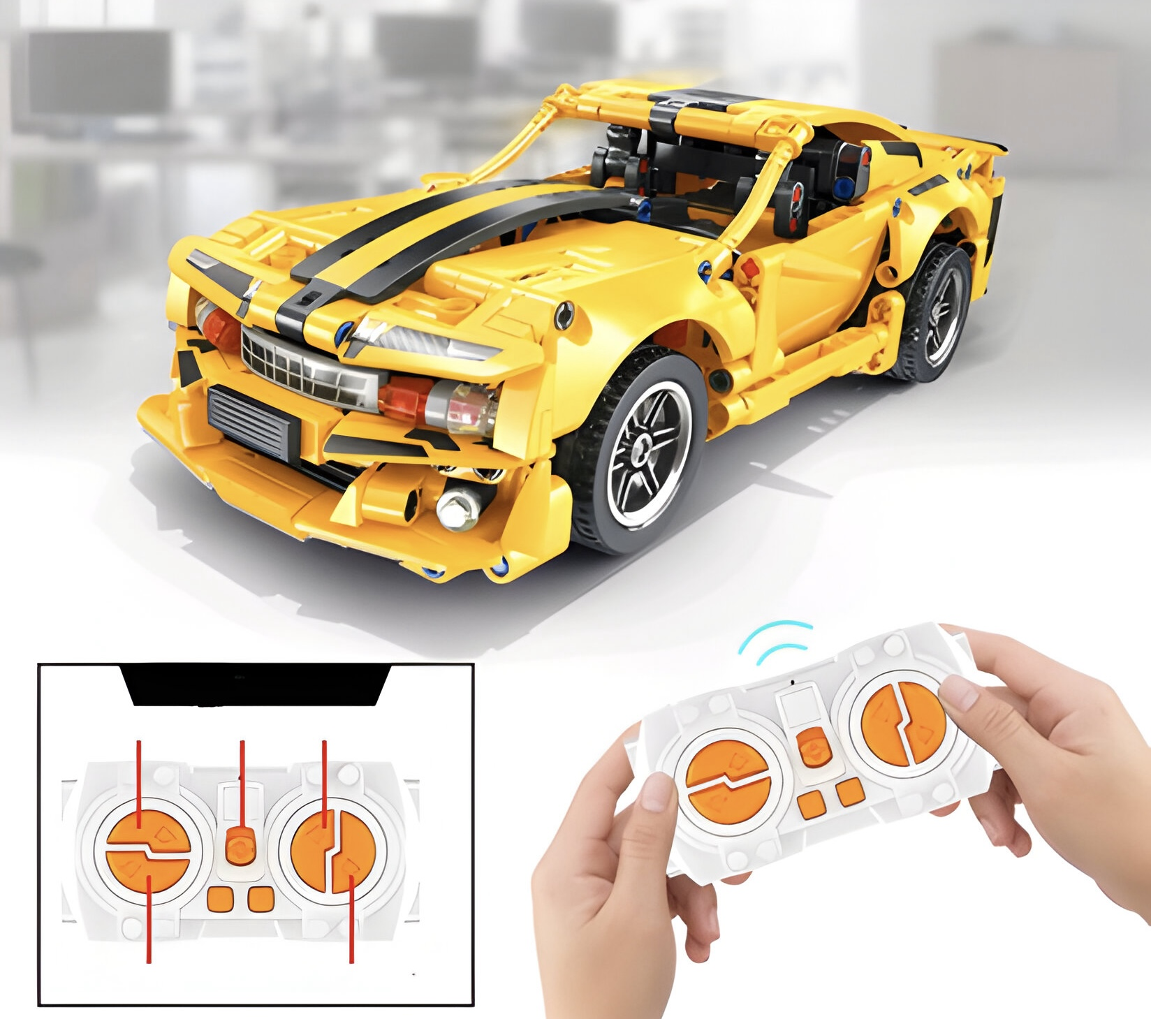 Конструктор на радіокеруванні Трансформер Бамблі 2в1 на пульті керування 895 деталей (КР-11034) - фото 4 Конструктор на радіокеруванні Трансформер Бамблі 2в1 на пульті керування 895 деталей (КР-11034) - фото 4