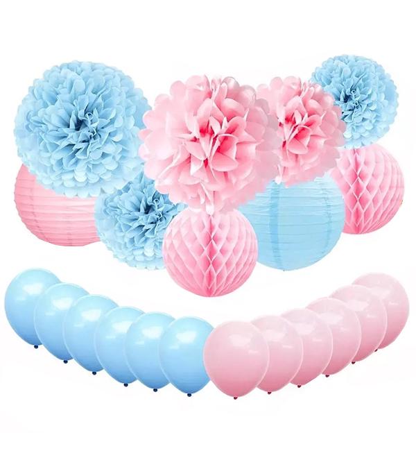 Праздничный набор воздушных шаров Pink & Blue 21 пр.