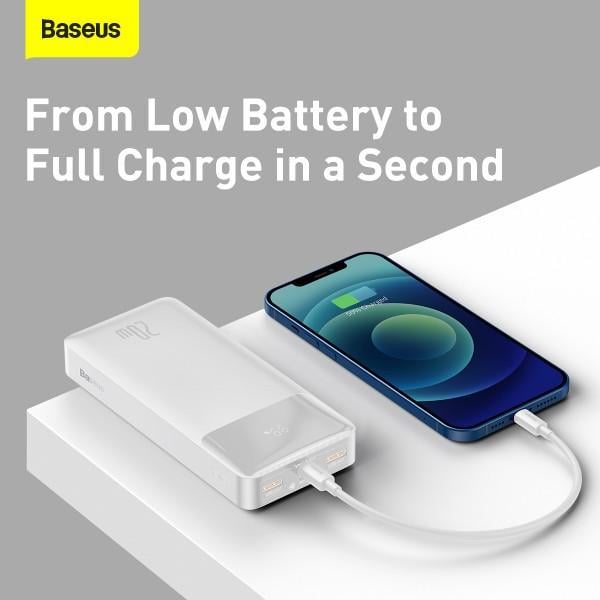 Павербанк Baseus Bipow Digital Display 20000 mAh 20W 3A PD White с быстрой зарядкой - фото 5