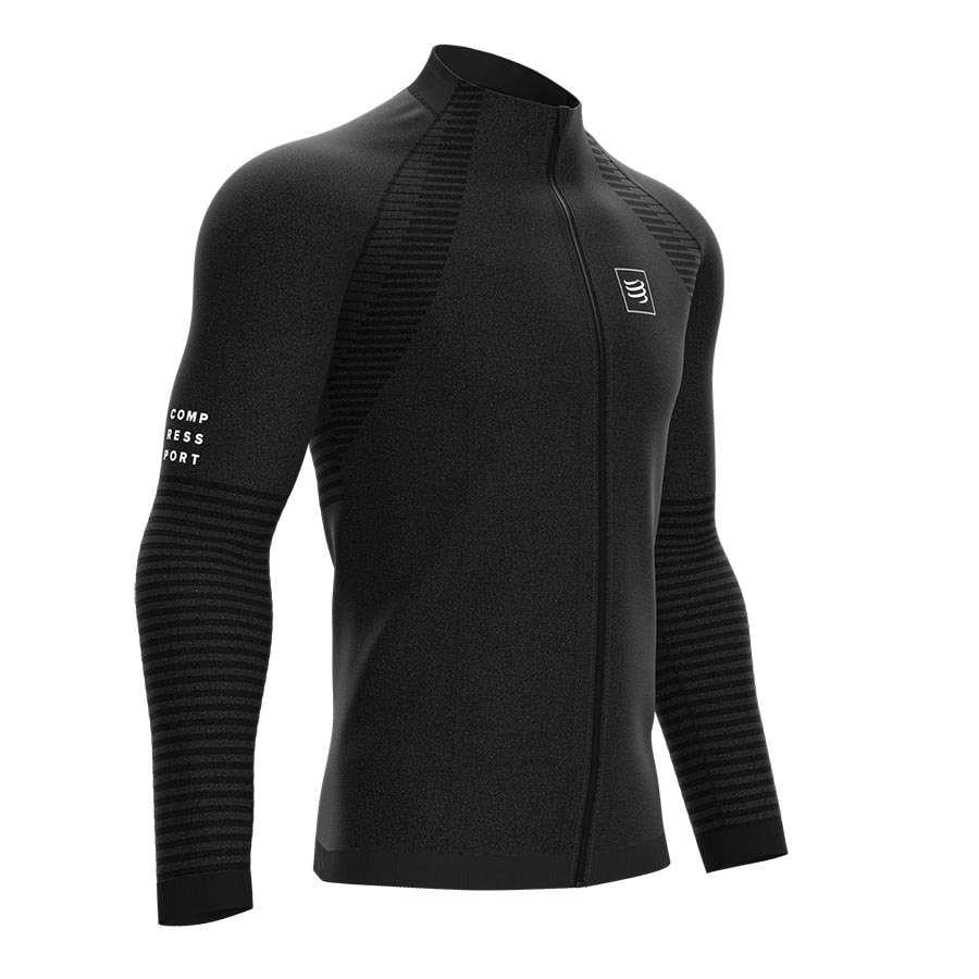 Кофта мужская Compressport Seamless Zip Sweatshirt L Black (21546632)