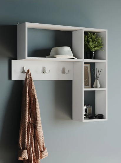 Вешалка настенная В1 с полкой Белый (26438414)