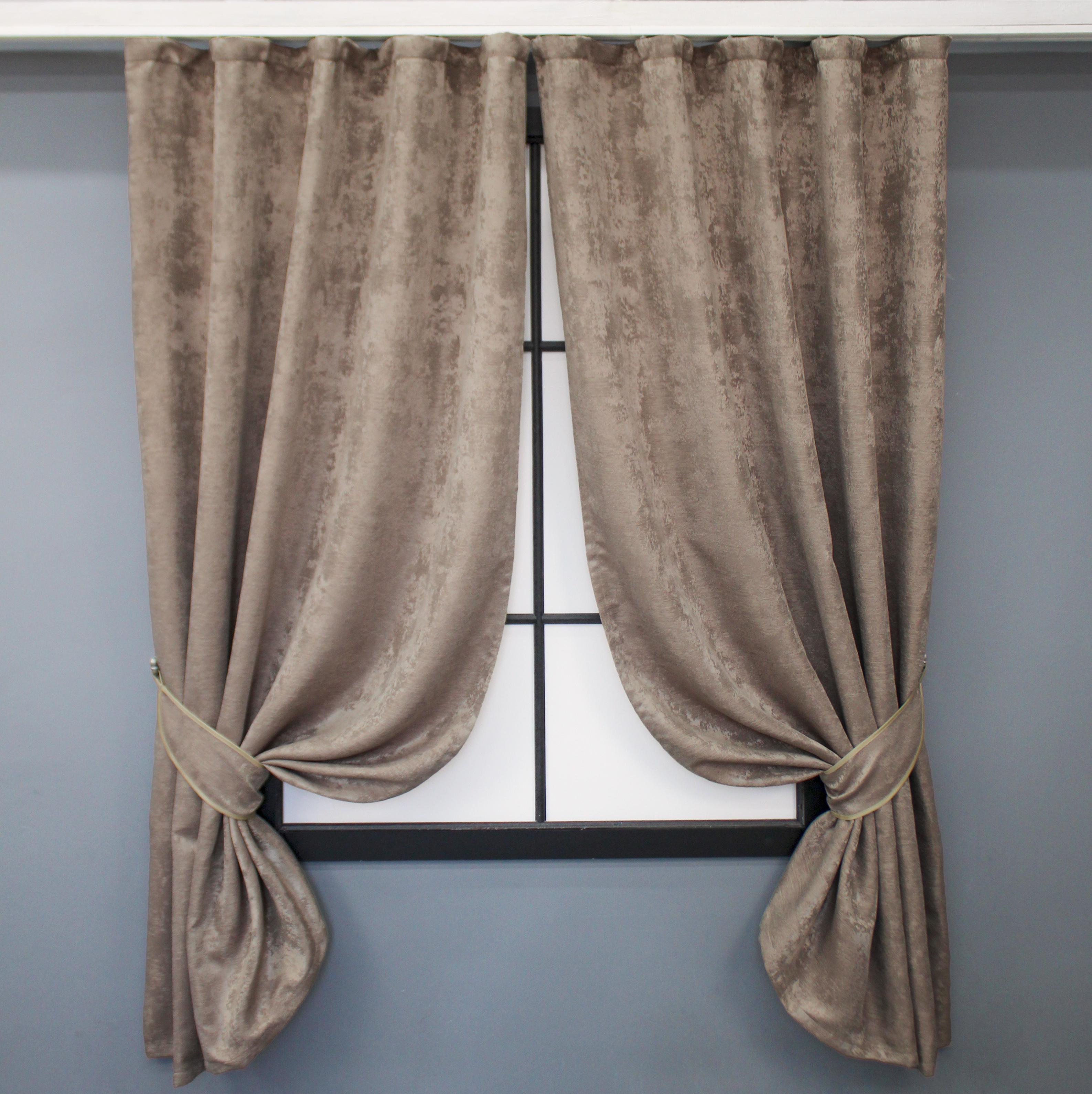 Комплект штор коротких VR-Textil Sultan XO №1682ш жаккард 130х170 см 2 шт. Какао (35-0321)