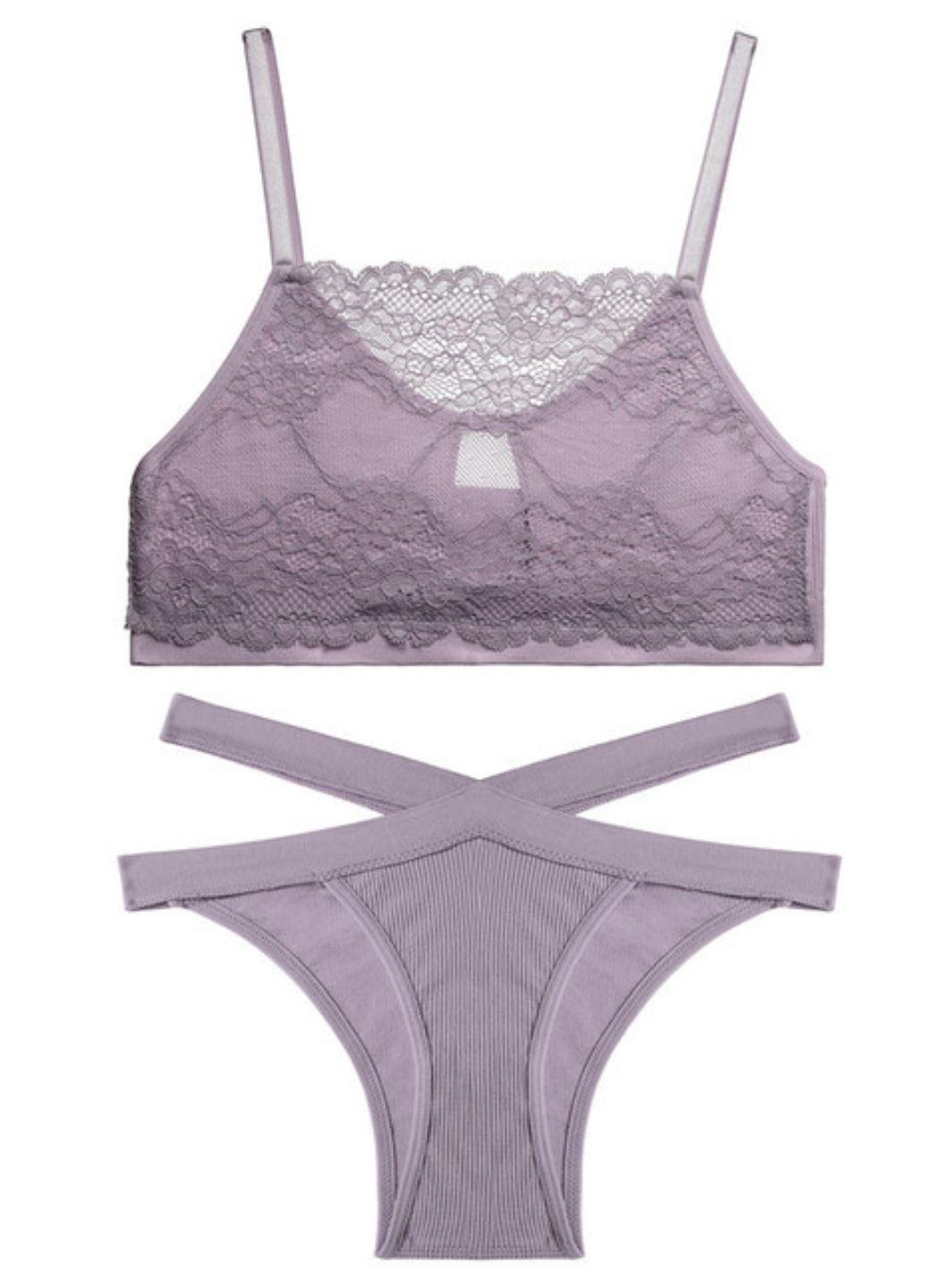 Комплект женского белья кружевной FINETOO 535-46 XL р. 46-48 1 шт. Сливовый