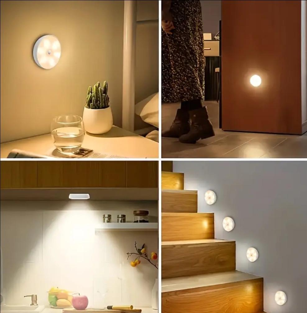 Нічник LED з датчиком руху на акумуляторі з перемикачем USB Ø 8,5 см (2822259817) - фото 2