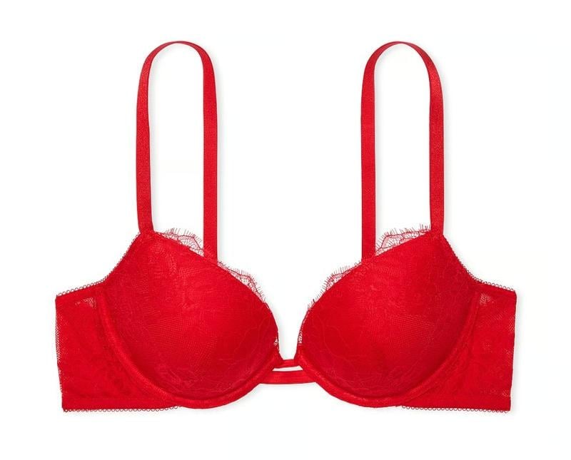 Бюстгальтер Victoria's Secret с кружевом и пуш-ап эффектом 80C Красный (26939899) - фото 4 Бюстгальтер Victoria's Secret с кружевом и пуш-ап эффектом 80C Красный (26939899) - фото 4