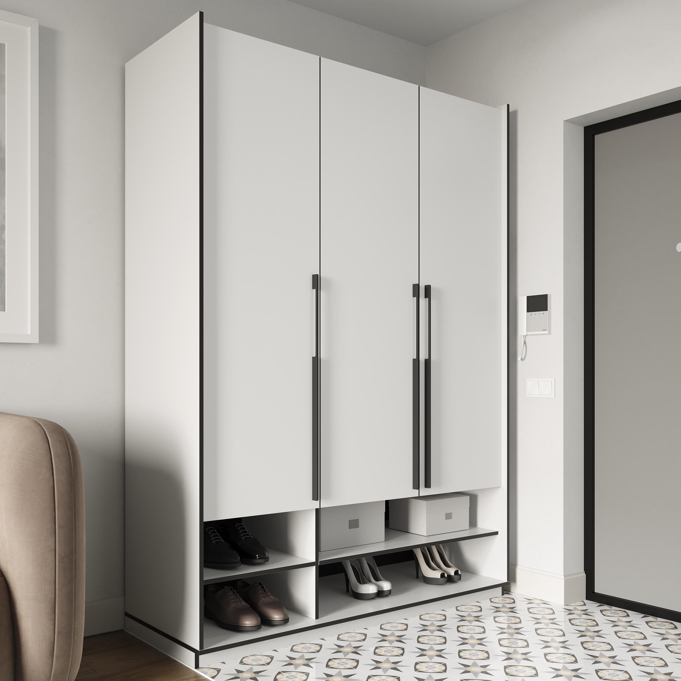 Шафа Moreli Ramo R-0005 з полицями 1484x2100x570 мм Білий (mo-R0005-white)