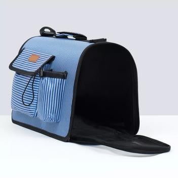 Переноска для кошек и собак 53x23x27 см Синий B40707REB - фото 3 Переноска для кошек и собак 53x23x27 см Синий B40707REB - фото 3