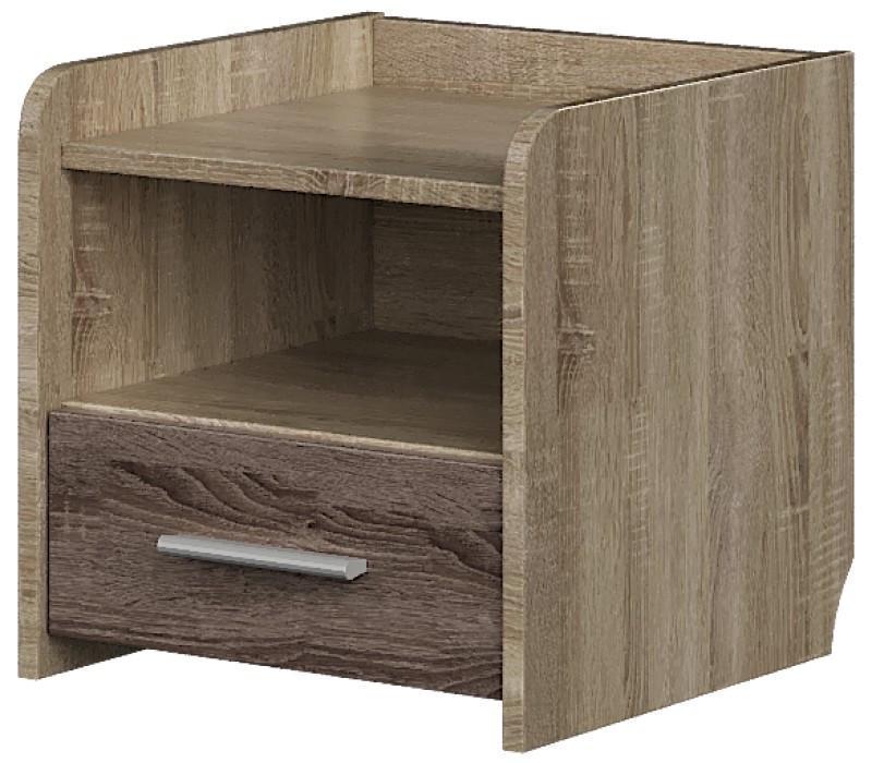 Тумба прикроватная Т-1 Эверест 400х400х400 мм Дуб сонома/Трюфель (EVR-20066)
