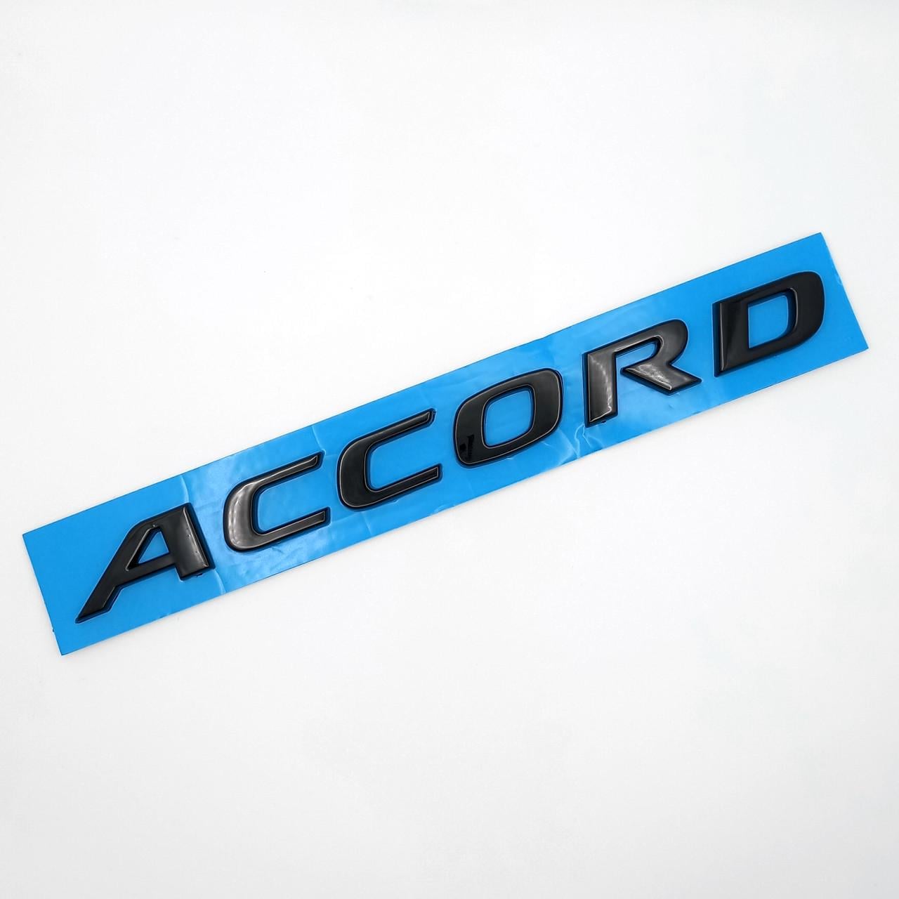 Эмблема надпись Accord Honda ABS Honda 19х1,5 см Черный глянцевый (2999450459)
