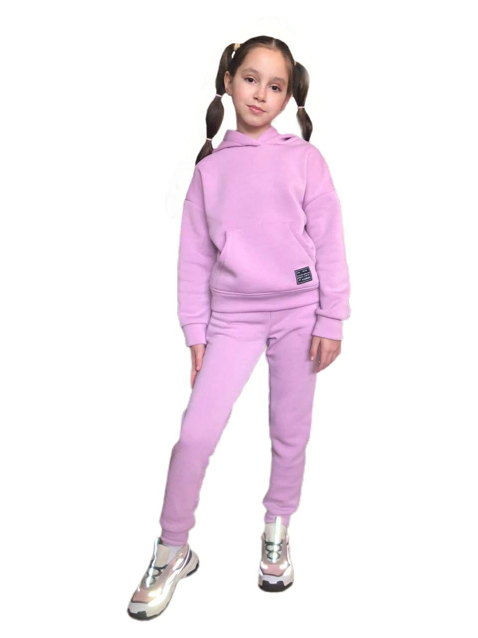 Костюм спортивный теплый для девочки 134 см Lilac (126880)