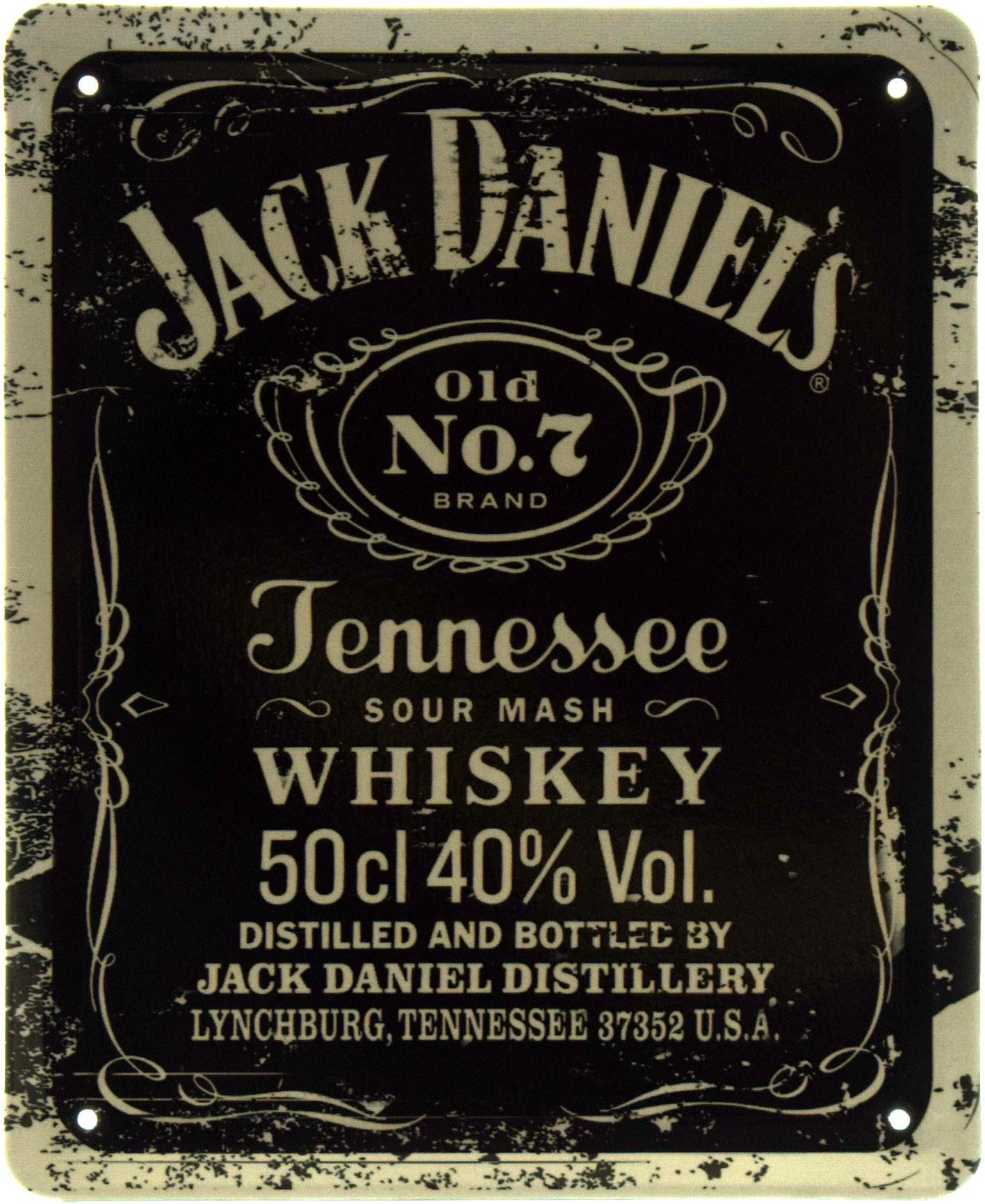 Табличка металева "Jack Daniel’s Old №7 Lynchburg, Tennessee 37352 U.S.A" 18x22 см (ms-103576)