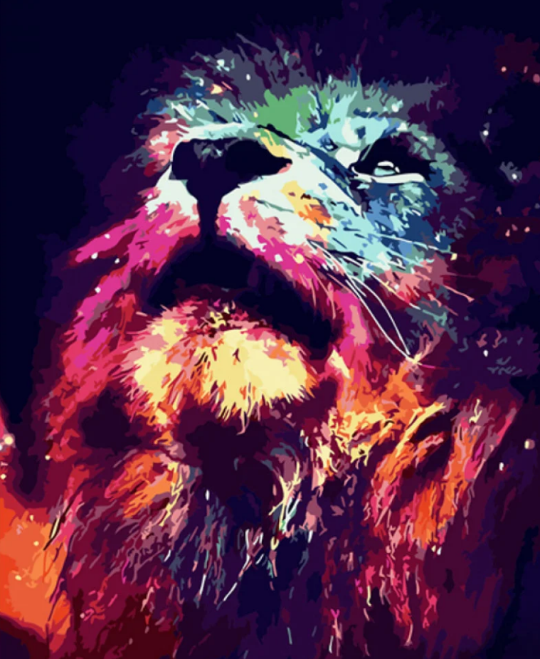 Картина по номерам Strateg Яркий лев 40x50 см (GS936)