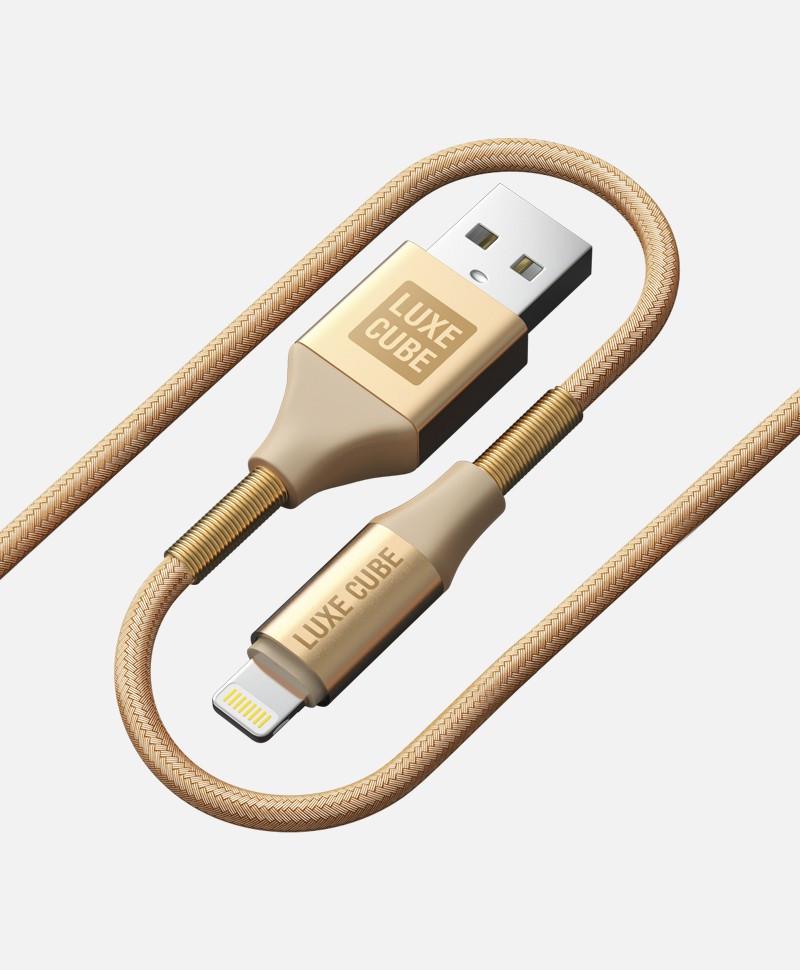 Кабель Luxe Cube Armored Lightning to USB 1 м Золотой (8886668686100)