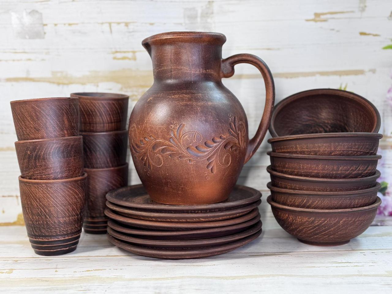 Сервиз глиняный на 6 персон 19 предметов (2701743169) - фото 3 Сервиз глиняный на 6 персон 19 предметов (2701743169) - фото 3