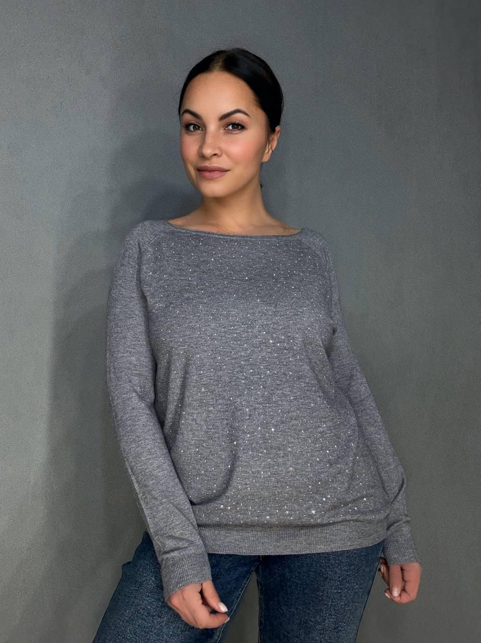Джемпер женский ACCORDDREAM 9067 тонкий свитер россыпь камней OS Серый (958) Джемпер женский ACCORDDREAM 9067 тонкий свитер россыпь камней OS Серый (958)