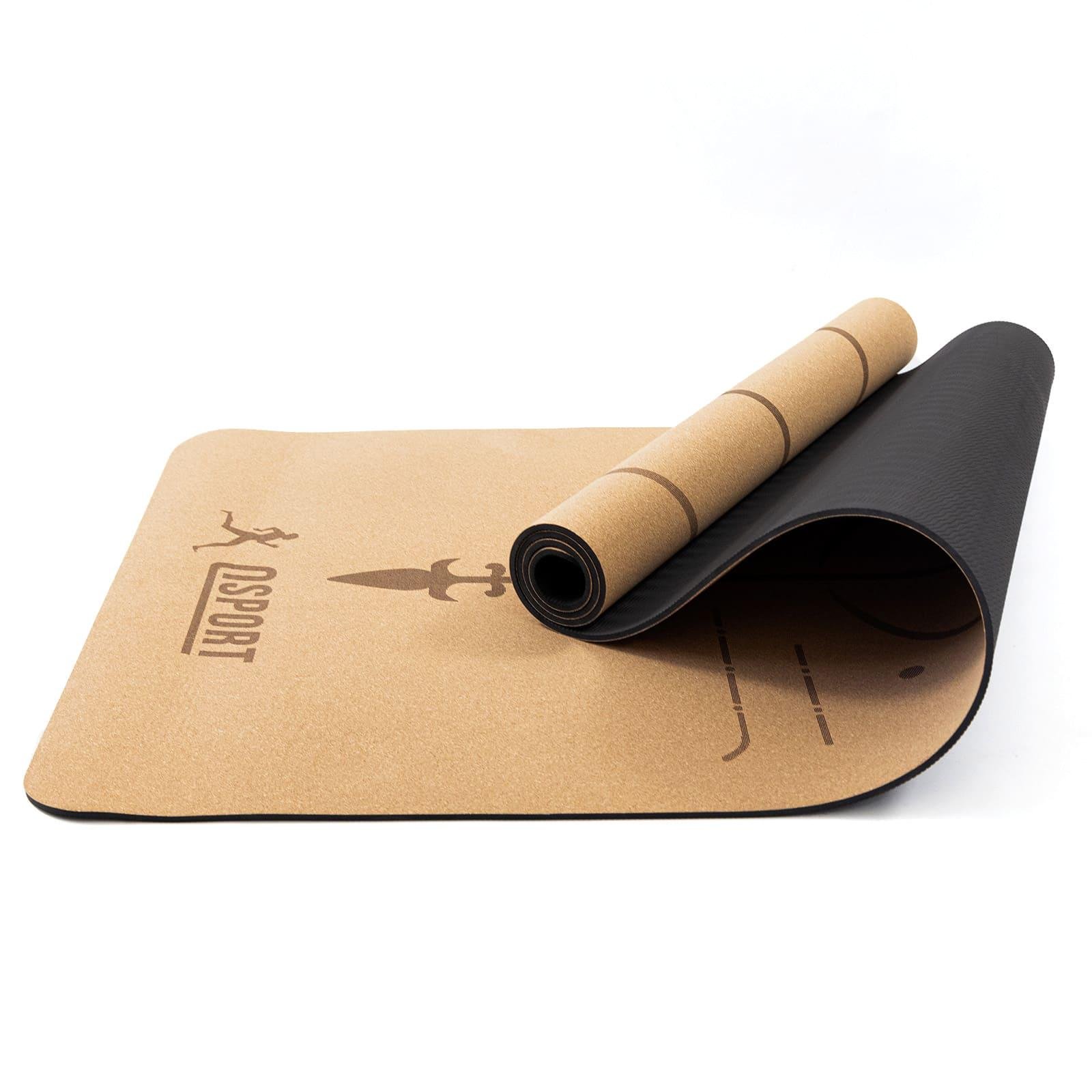 Набір OSPORT килимок для фітнесу пробковий+TPE двошаровий 183х61х0,5 см (OF-0297)