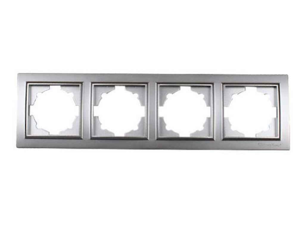 Рамка Electrohouse 4-х местная Enzo EH-2203-ST Серебристый (209119) Рамка Electrohouse 4-х местная Enzo EH-2203-ST Серебристый (209119)