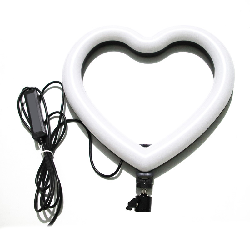 Лампа кільцева світлодіодна у формі серця Heart Led 26 см з тримачем телефону (2219fed9) Лампа кільцева світлодіодна у формі серця Heart Led 26 см з тримачем телефону (2219fed9)