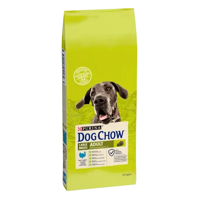 Корм сухий повнораціонний для дорослих собак великих порід віком від 2 до 9 років Dog Chow з індичкою 14 кг - фото 2 Корм сухий повнораціонний для дорослих собак великих порід віком від 2 до 9 років Dog Chow з індичкою 14 кг - фото 2