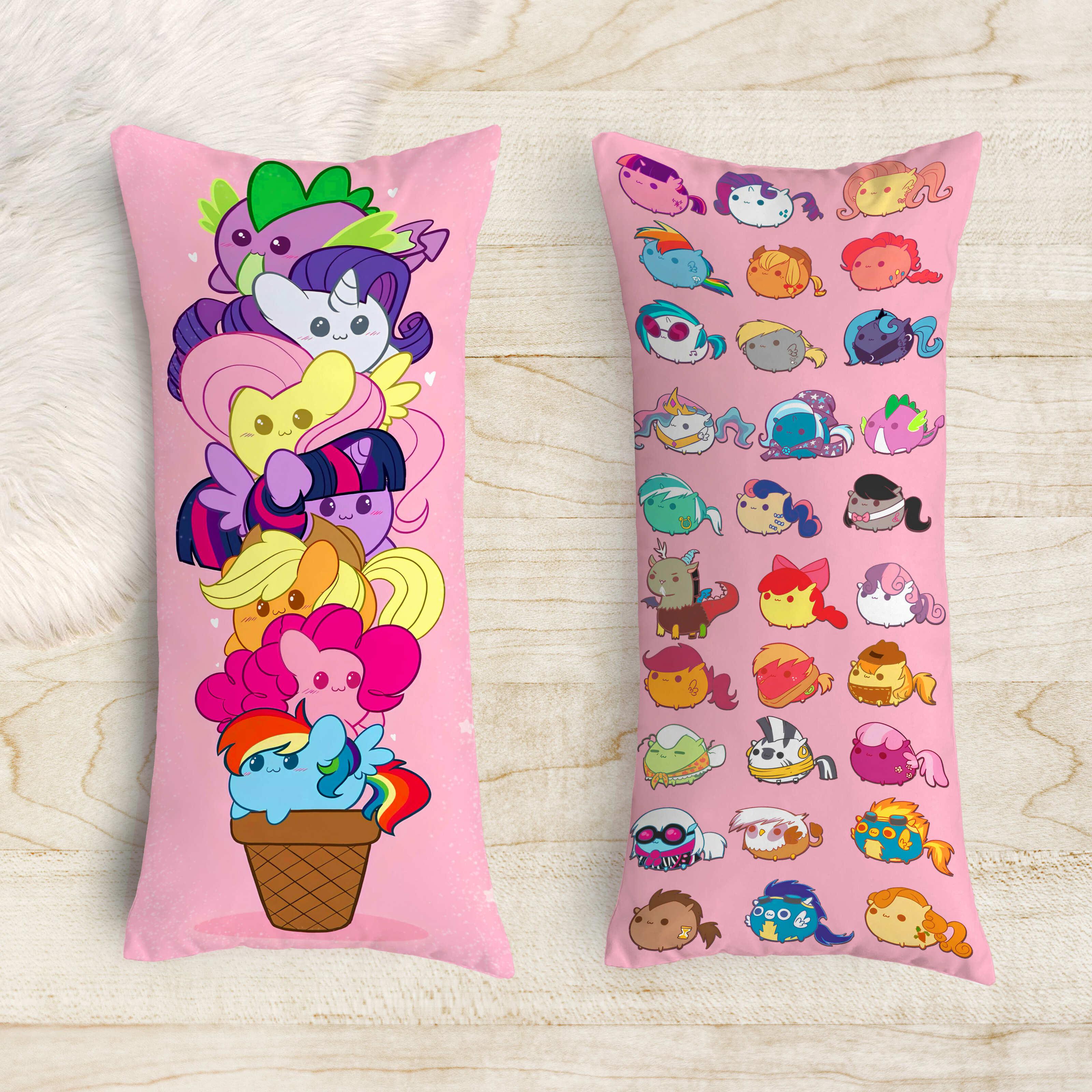 Подушка-обіймашка дакімакура дитяча Мій маленький поні в стилі чібі 40х100 см