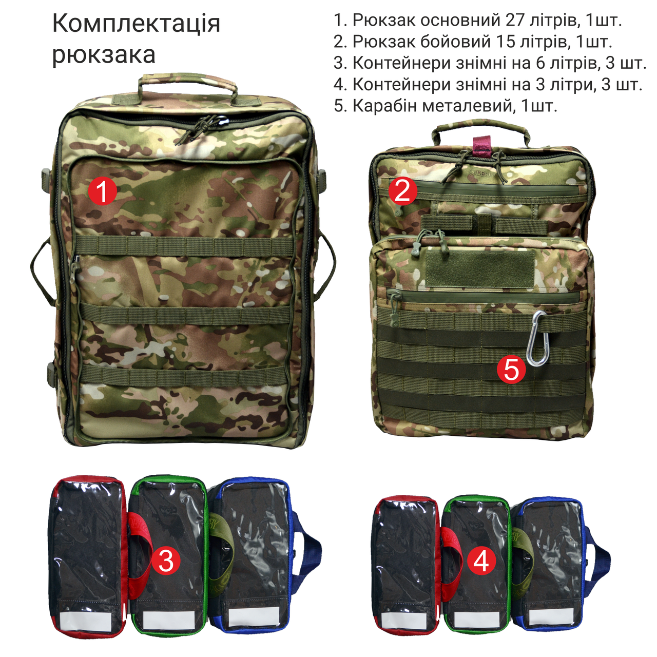 Рюкзак боевого медика Derby RBM-6 2в1 Мультикам (1822442244) - фото 2