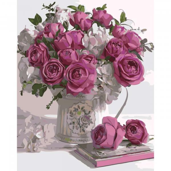 Картина по номерам Strateg Цветы Малиновые бутоны 40х50 см в термопакете (SY6465)