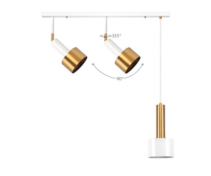 Підвісний світильник Tube line BARREL LED 3L Мікс Білий/Золотий (PL-T0006-3C/WHITE-G) - фото 2