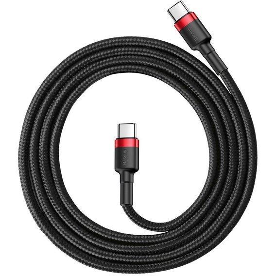 Кабель Baseus Cafule Series PD2.0 3 А CATKLF-G91 USB Type-C to Type-C 1 м Чорний/Червоний