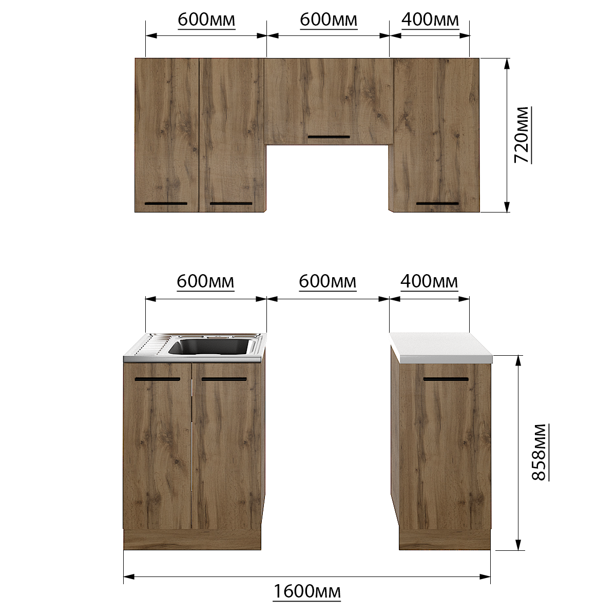 Тумба кухонна під мийку Н-7 600 мм - фото 5 Тумба кухонна під мийку Н-7 600 мм - фото 5