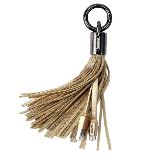 Кабель Remax RC-053i USB Lightning Tassel Ring 15 см Золотой (6954851260172)