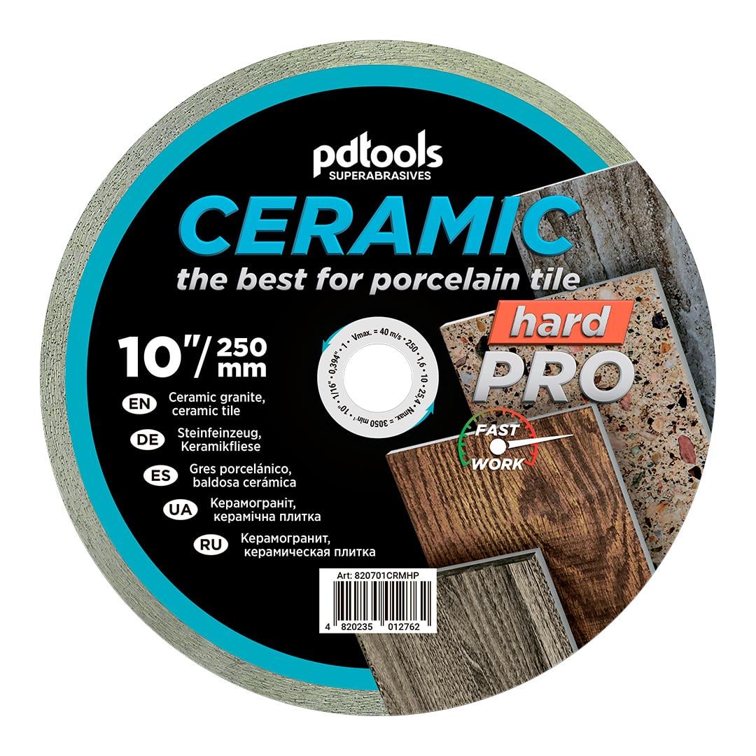 Круг алмазный отрезной PDTools 1A1R 250 CERAMIC HARD PRO для стационарного оборудования (37772313)