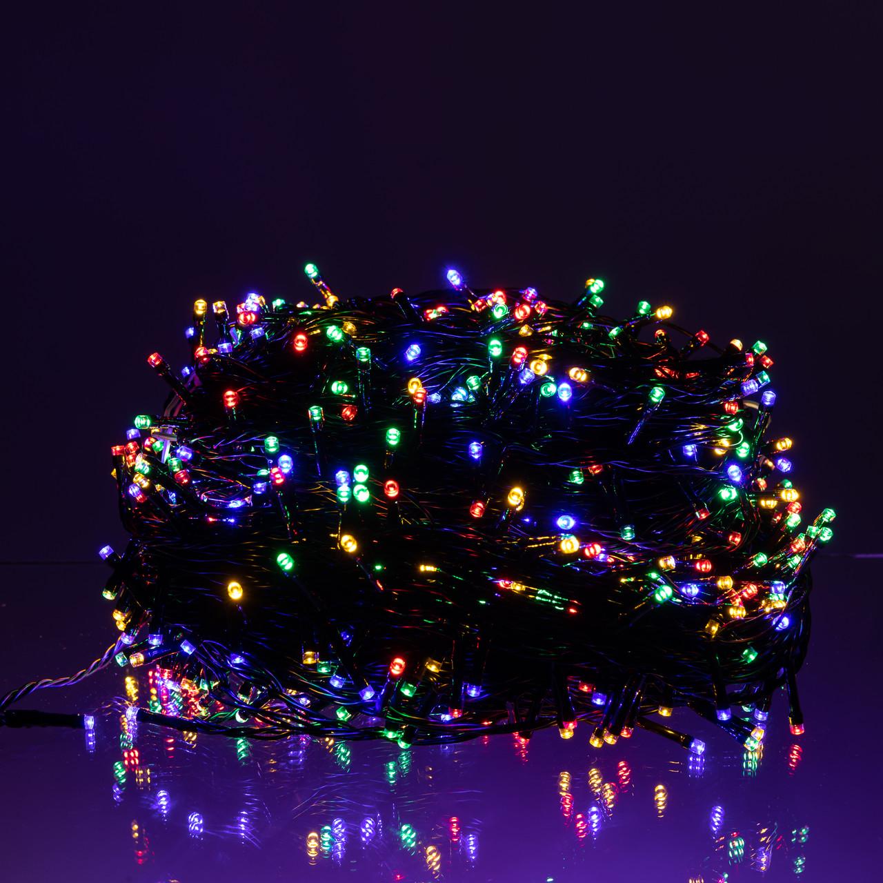 Гирлянда Нитка уличная 1000 LED 100 м Черный/Разноцветный (CF1000L100MBML)