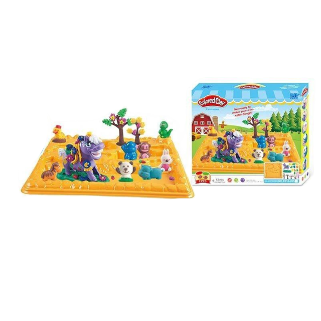 Тесто для лепкиФерма F 018-205 4 цвета теста/формы/молды/лошадь с экструдером/инструменты (142938)