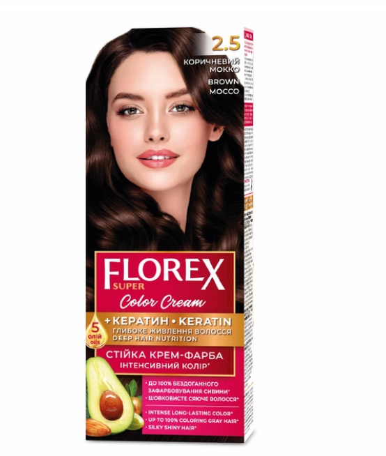 Крем-фарба для волосся стійка Florex Super 2.5 Коричневий моко (561)