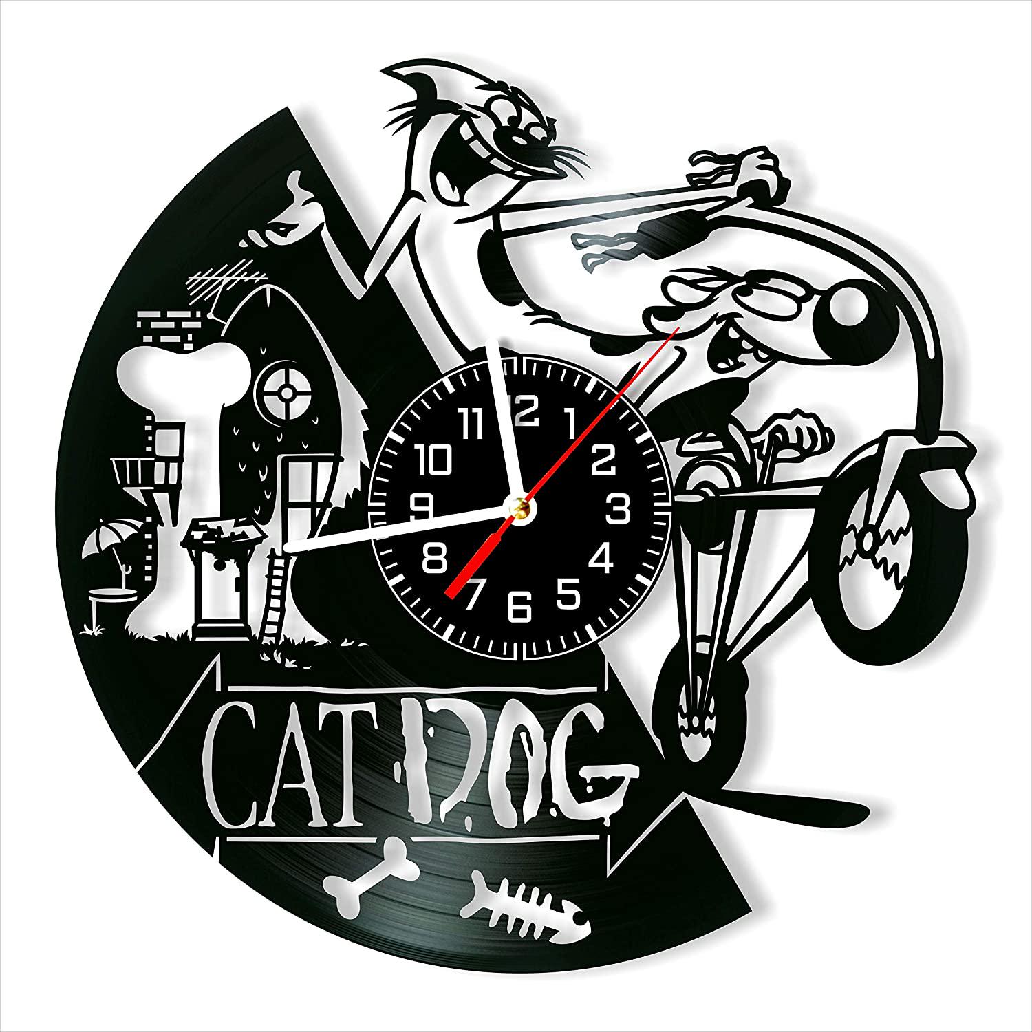 Часы настенные Котопёс 2055 из виниловой пластинки