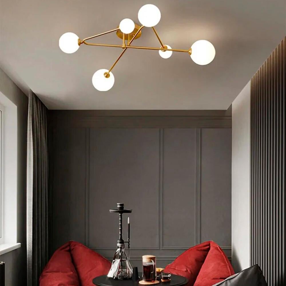 Люстра стельова з вигнутими ріжками на 6 ламп Латунь (YQ 317/6 AB) - фото 1 Люстра стельова з вигнутими ріжками на 6 ламп Латунь (YQ 317/6 AB) - фото 1