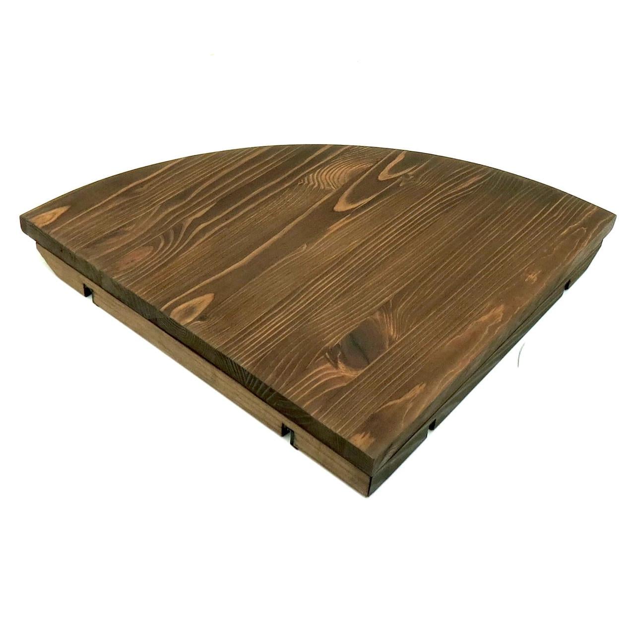 Полка настенная угловая из дерева Кабарет 30 Сепия (УНП-300908)