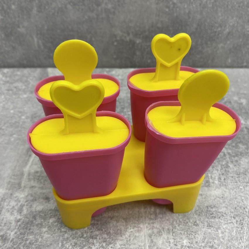 Форма для мороженого Stenson R21144 с подставкой 4 шт. Розовый с желтым (1850866572) - фото 5