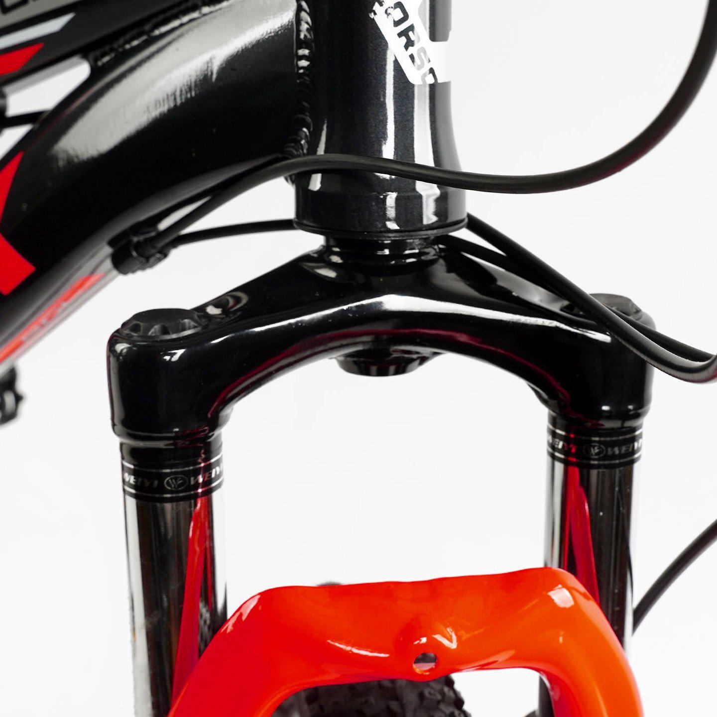 Велосипед горный Corso Fenix 24" подростковый алюминиевый Черно-красный - фото 7