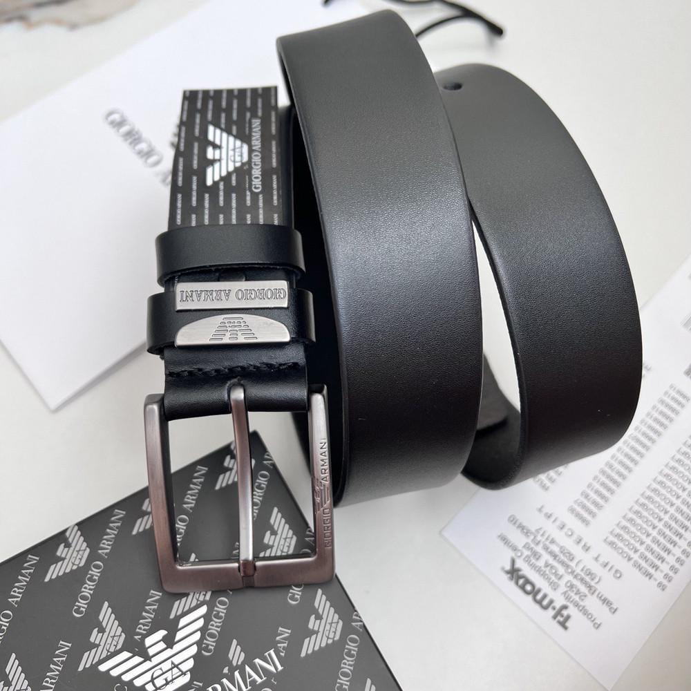 Ремень мужской кожаный брендовый для джинсов Черный (327 PTR)