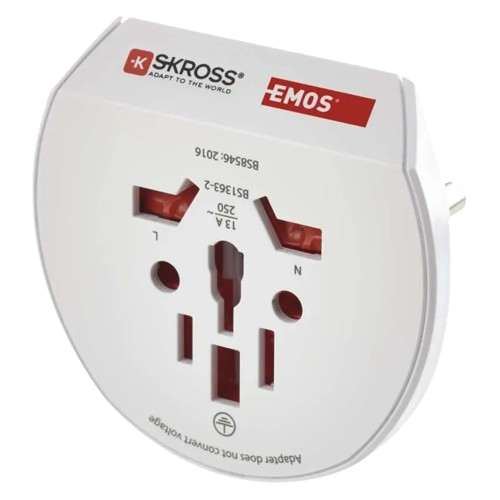 Адаптер для подорожей Emos P0055N 16 А для систем SCHUKO Білий (6800ee28)
