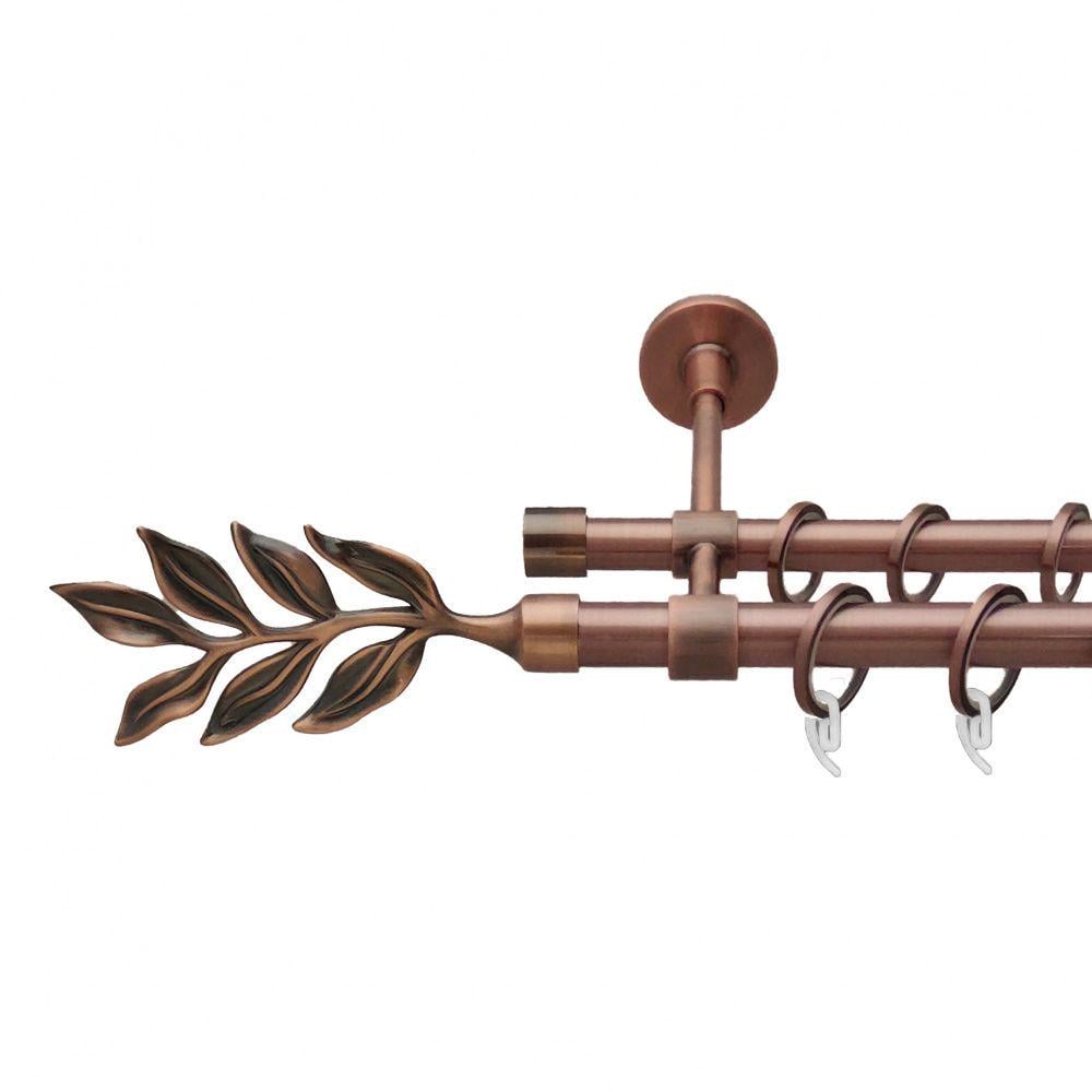 Карниз Orvit Лавр металевий дворядний закритий гладка труба кільце фасонне металеве 19/16 мм 240 см Мідь (6938812)