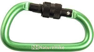 Карабін Naturehike D-type NH15A008-D багатофункціональний з муфтою 80 мм Green