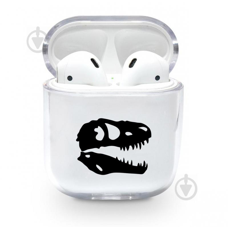 Прозрачный силиконовый чехол Apple AirPods с рисунком - Dinosaur (KAP1188)