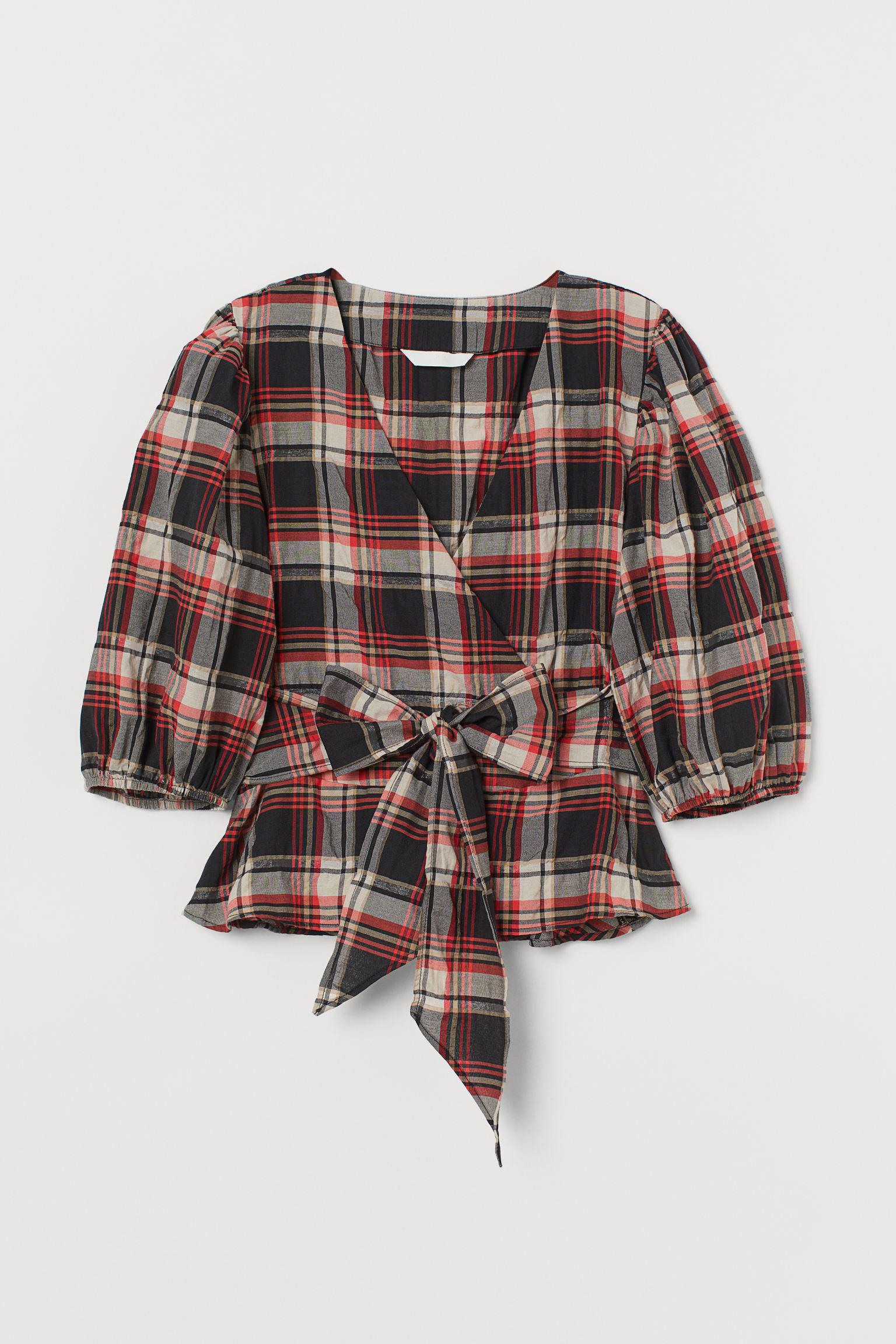 Блуза H&M Клетка р. 44 Красно-черный (13078550762)