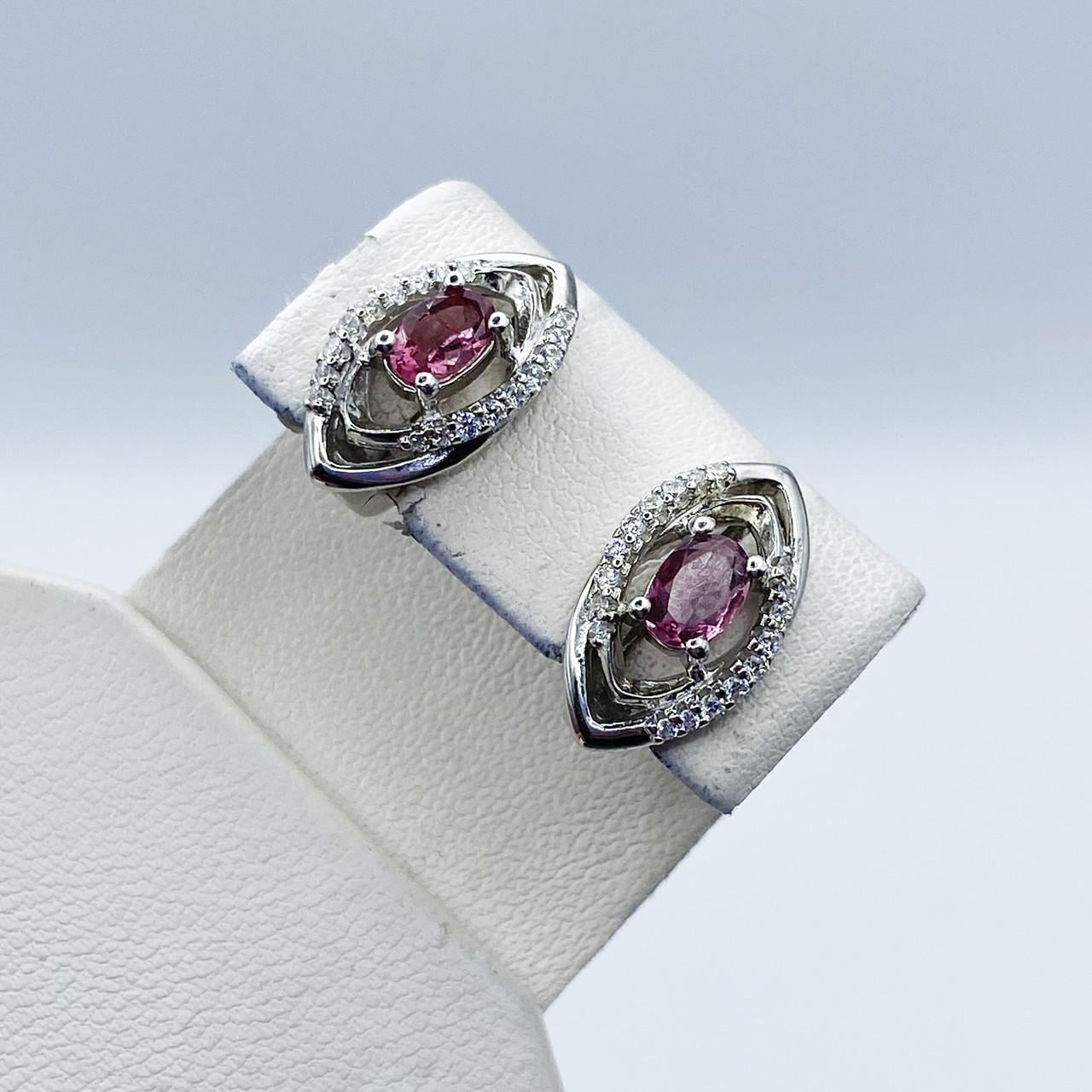 Серьги серебряные с турмалином 4,03 г (2355289827)