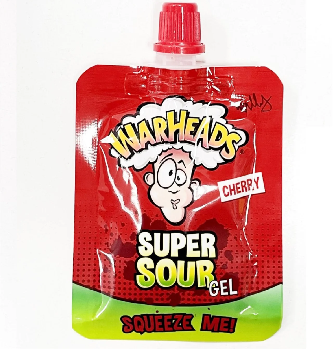 Цукерка желейна Warheads Super Sour Squeeze Me Gel Cherry 20 г (tsegvffsvA)